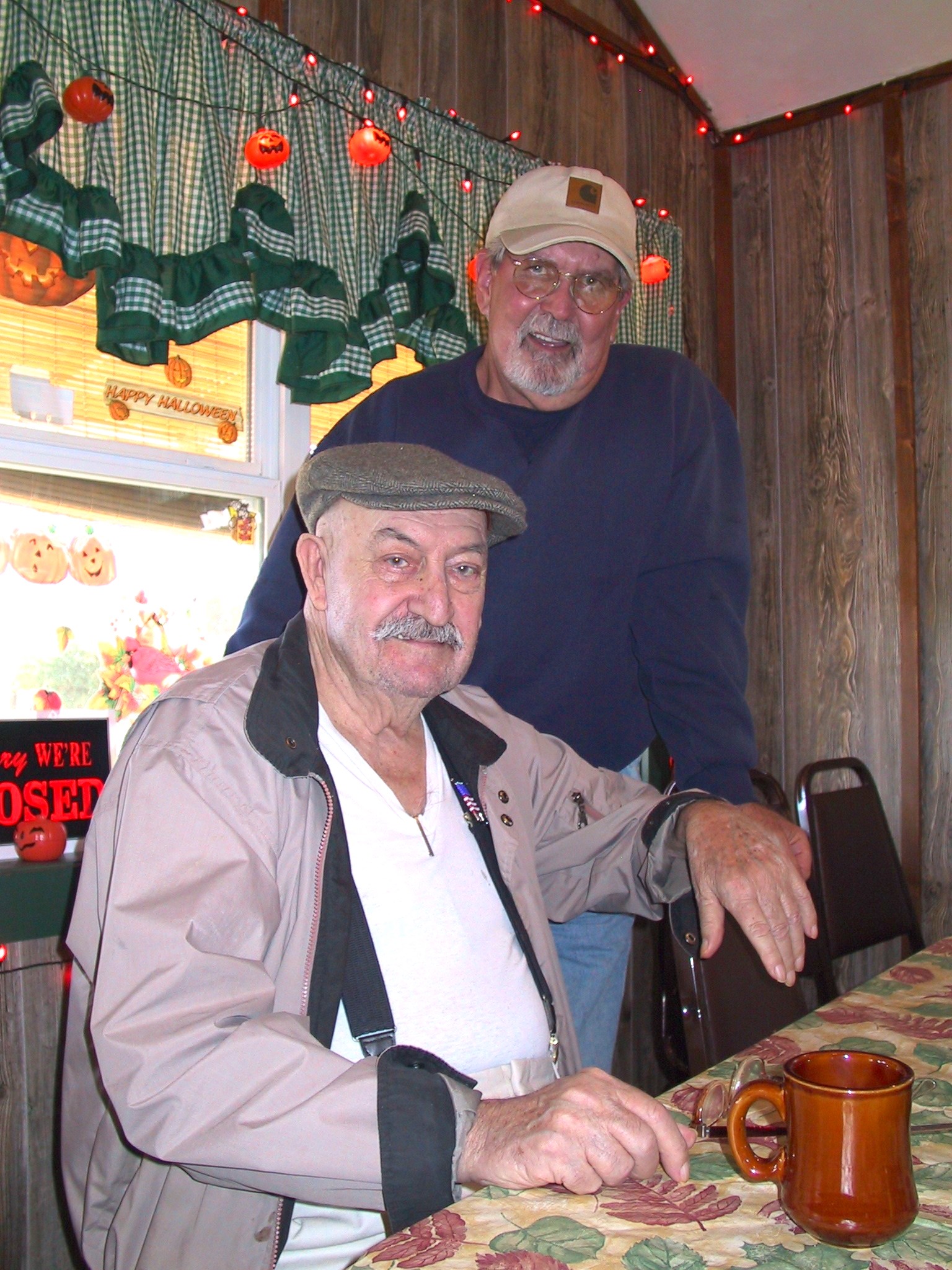 Dad and Bob Ryan reunited at Bob’s restaurant in Caledonia in late 2003